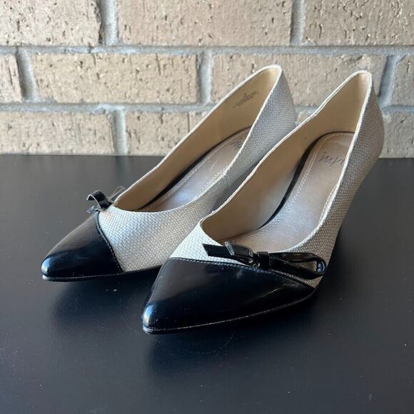 Impo Shoes - Impo Woman’s Nita Beige & Black Size 7 M  Heels Dress Pumps